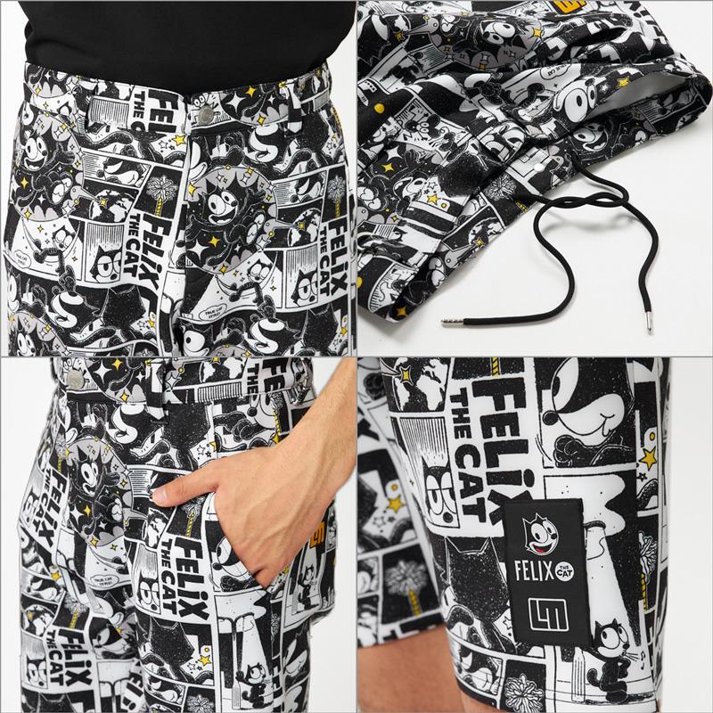 ★SALE 新品 送料込★ Loudmouth ショートパンツ メンズ 黒 ★ パンツ LOUDMOUTH/ラウドマウス ゴルフウェア ブランド ロゴ