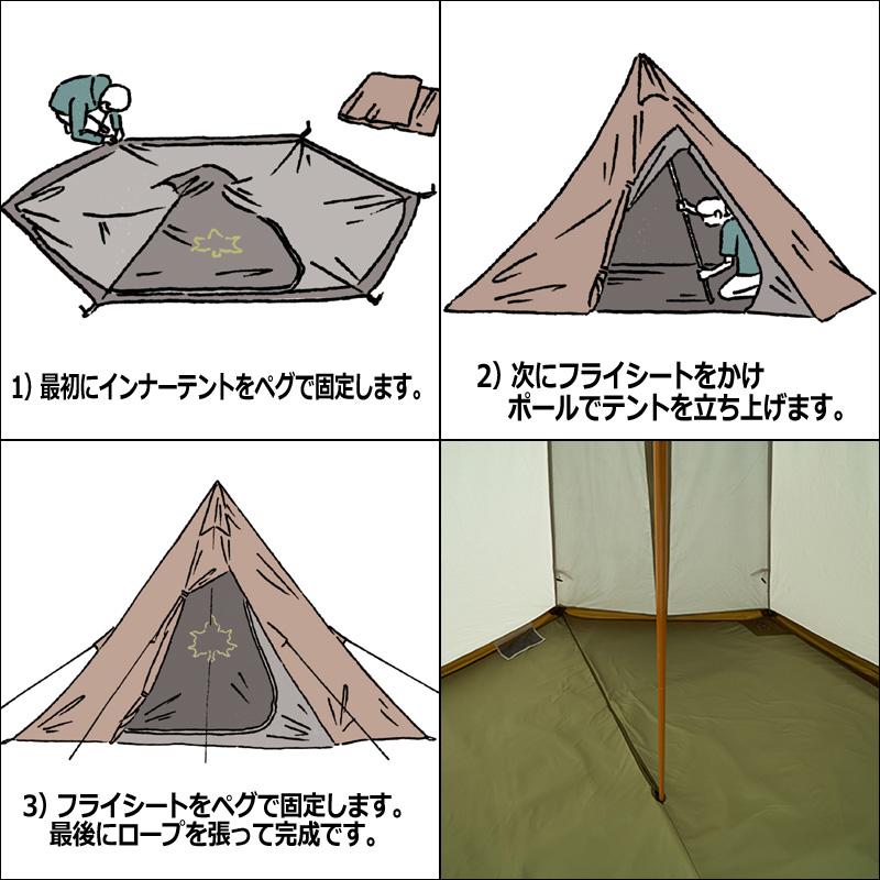 LOGOS（ロゴス） SALE特価 Trad テントチャレンジ 3点セット(ティピー