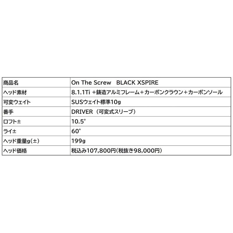 ムジーク ブラック エクスパイヤー 可変式 ドライバー 日本シャフト N.S.PRO Regio Formula MB 装着 NS カスタム  Muziik On The Screw BLACK XSPIRE シャフトの画像