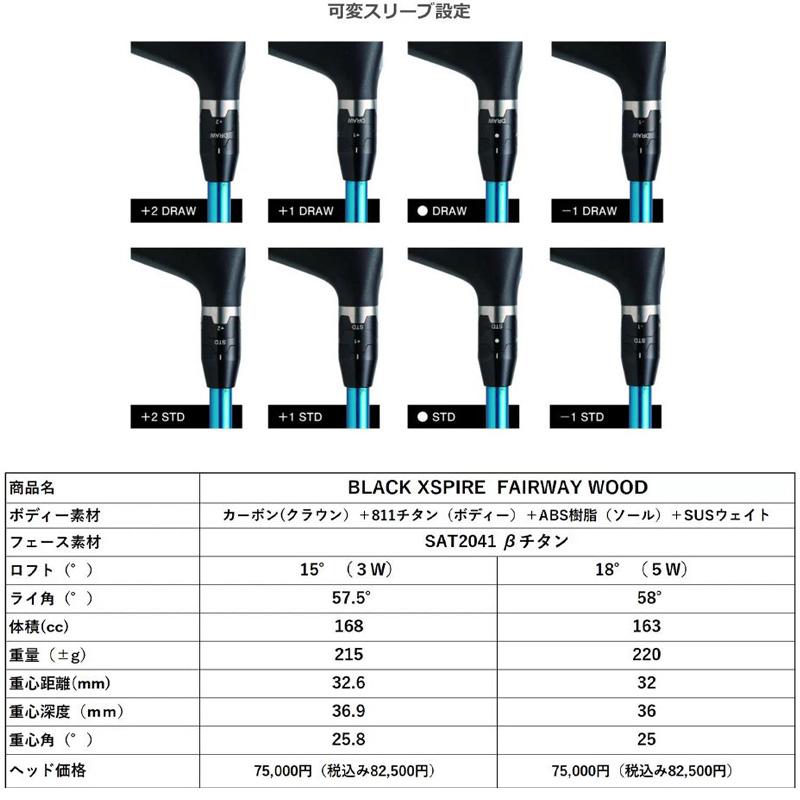 ムジーク ブラック エクスパイヤー 可変式 フェアウェイウッド CRAZY REGENESIS FW-80 装着 クレイジー カスタム  Muziik On The Screw BLACK XSPIRE シャフトの画像