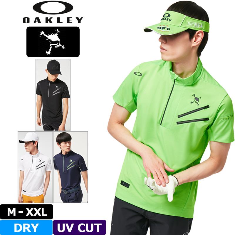 OAKLEY（オークリー） スカル メンズ 吸汗速乾 ジップアップ モック 