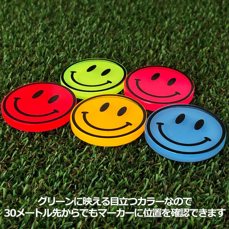 バラ売り サニーサイドゴルフ ゴルフマーカー ニコちゃん 蛍光