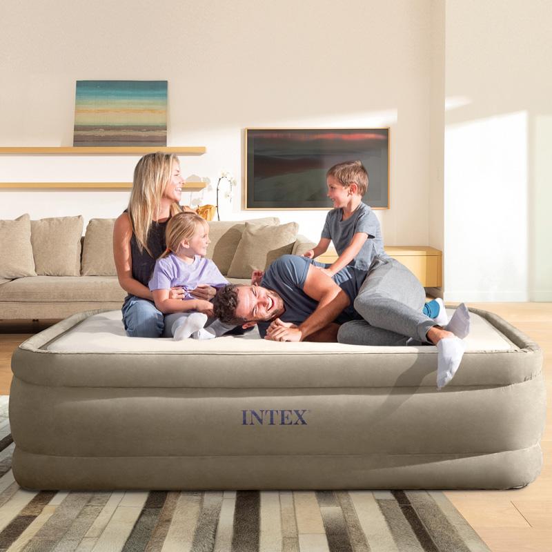 INTEX インテックス サーマラックス エアーベッド クイーンサイズ 38620JB 電動ポンプ内蔵 4分で設置可 152x203x51cm 耐荷重272kg  来客用 寝具 アウトドア用品の画像