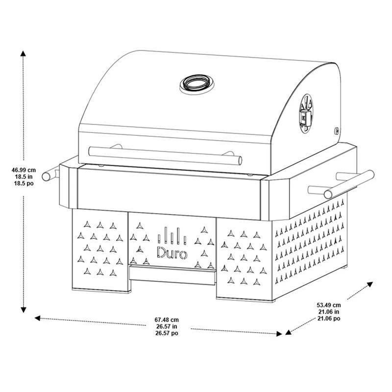 DURO テーブルトップ チャコールグリル ステンレス製 SQ225-S30