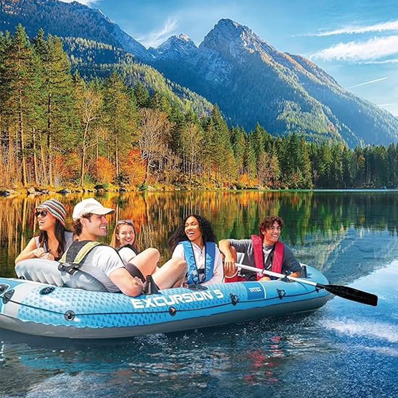 INTEX インテックス 5人乗り 大型レジャーボート エクスカーション5 EXCURSION5 66325NP ポンプ・オール付属 エクスカージョン5 ゴムボート フィッシング 釣りの画像