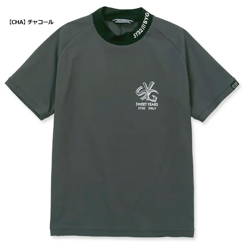 SY32 GOLF メンズ 吸汗速乾 モックネック 半袖シャツ SYG-24S19 NEO-PRO POPCORN KNIT MOCK ゴルフ TAAR エスワイサーティートゥ ゴルフウェア MAR3_2