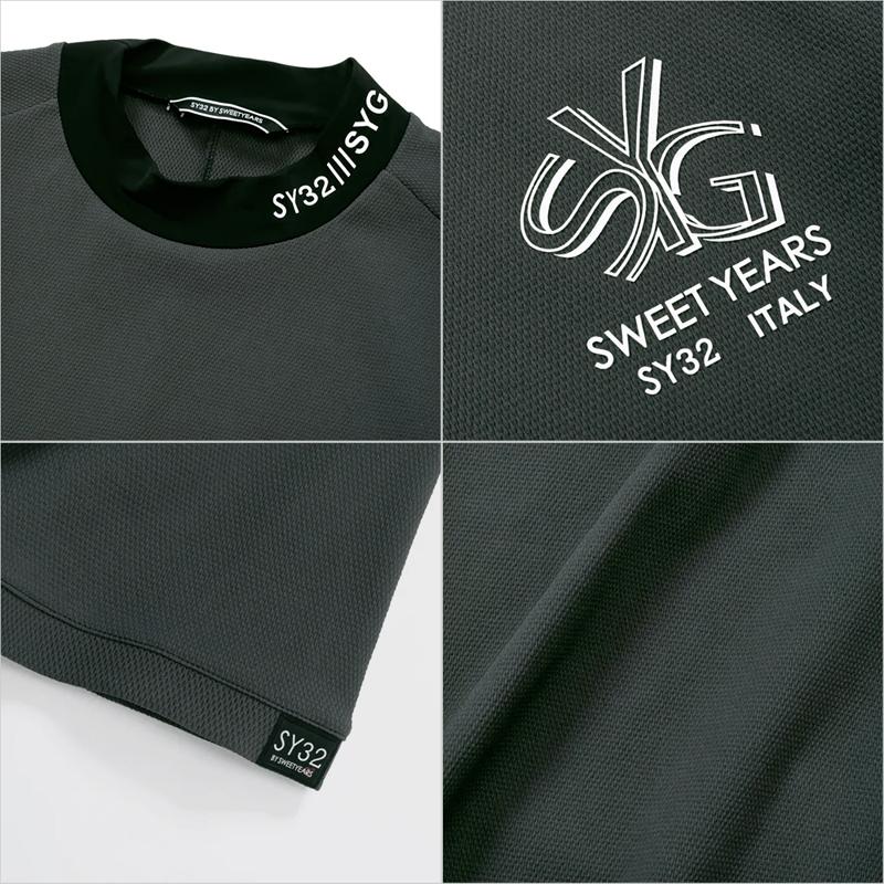 SY32 GOLF メンズ 吸汗速乾 モックネック 半袖シャツ SYG-24S19 NEO-PRO POPCORN KNIT MOCK ゴルフ TAAR エスワイサーティートゥ ゴルフウェア MAR3_4