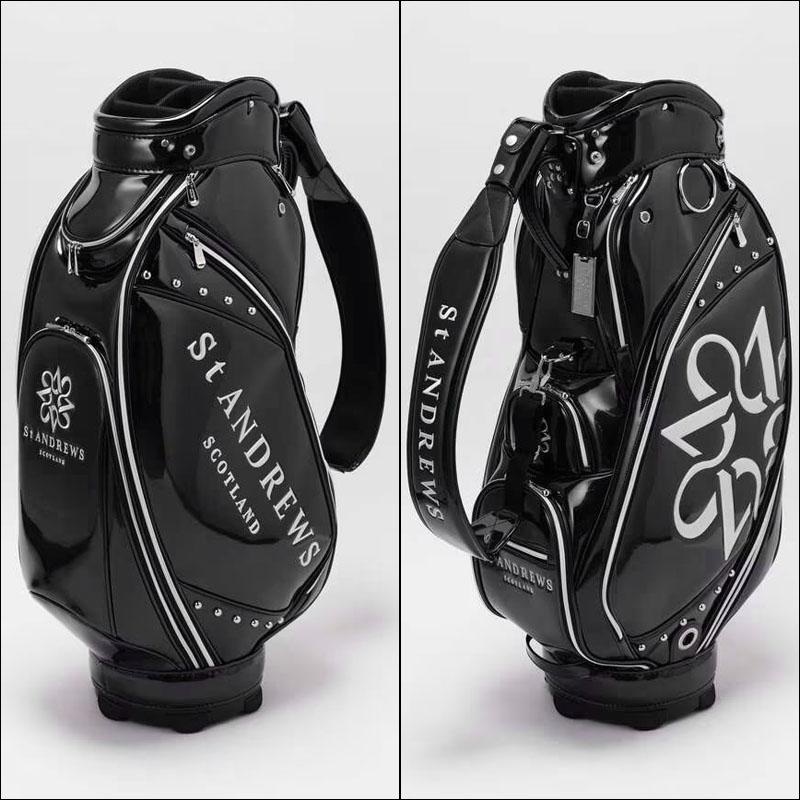 St ANDREWS SCOTLAND エナメル キャディバッグ　8.5型　美品 St ANDREWS セントアンドリュース 8.5型 エナメル キャディーバッグ
