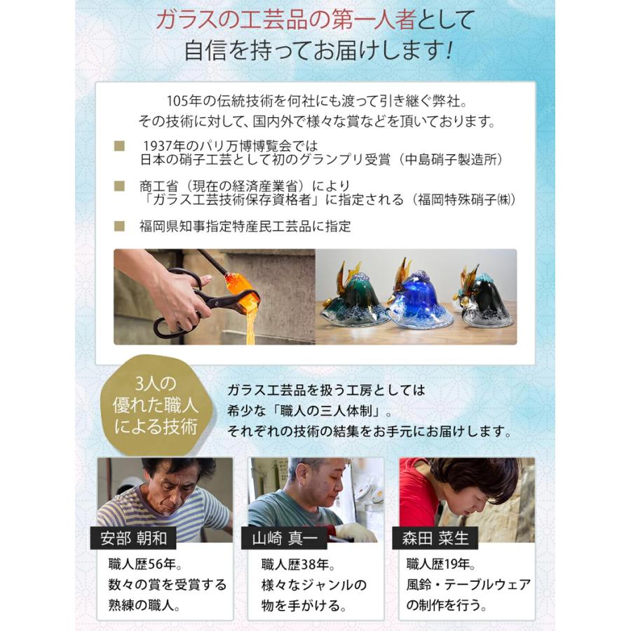 博多びーどろ 粋工房 ガラスの置物 武将兜 GK-11 山崎真一作 日本製 五