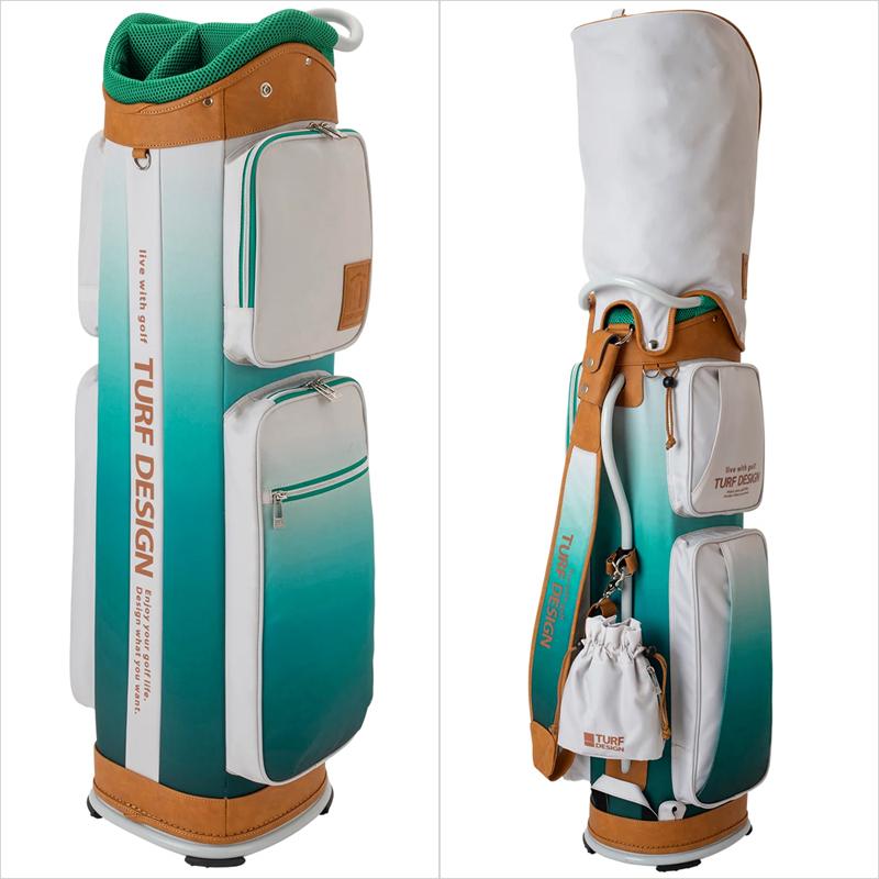 TURF DESIGN ターフデザイン 9.5型 キャディバッグ 巾着袋付き TDCB