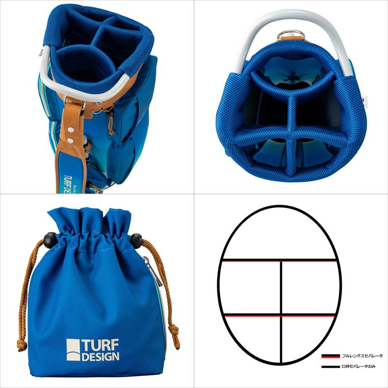 TURF DESIGN ターフデザイン 9.5型 キャディバッグ 巾着袋付き TDCB