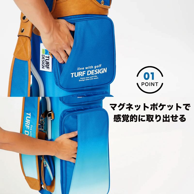 TURF DESIGN キャディバッグ 青/グラデーション TURF DESIGN ターフデザイン グラデーション キャディバッグ TDCB-BD70