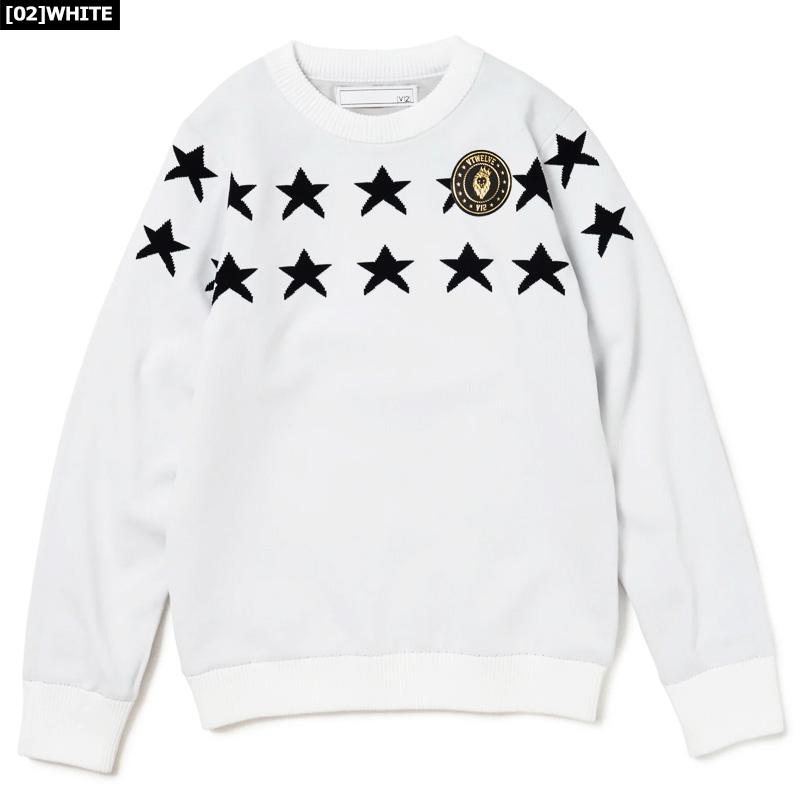 V12 ゴルフ レディース クルーネック セーター HALF STAR KNIT V122220-KN03 ヴィ・トゥエルヴ RCBR ゴルフウェア アウター トップス 星 スター GOLF NOV3_1