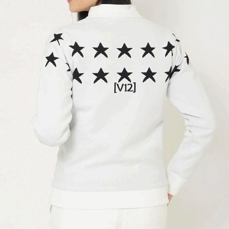 V12 ゴルフ レディース クルーネック セーター HALF STAR KNIT V122220-KN03 ヴィ・トゥエルヴ RCBR ゴルフウェア アウター トップス 星 スター GOLF NOV3_5