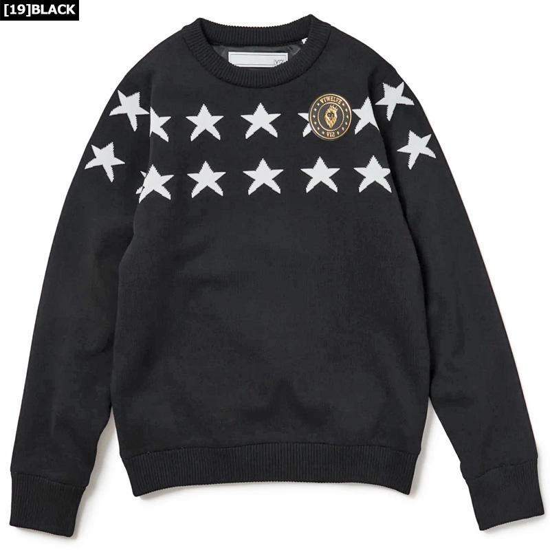 V12 ゴルフ レディース クルーネック セーター HALF STAR KNIT V122220-KN03 ヴィ・トゥエルヴ RCBR ゴルフウェア アウター トップス 星 スター GOLF NOV3_6