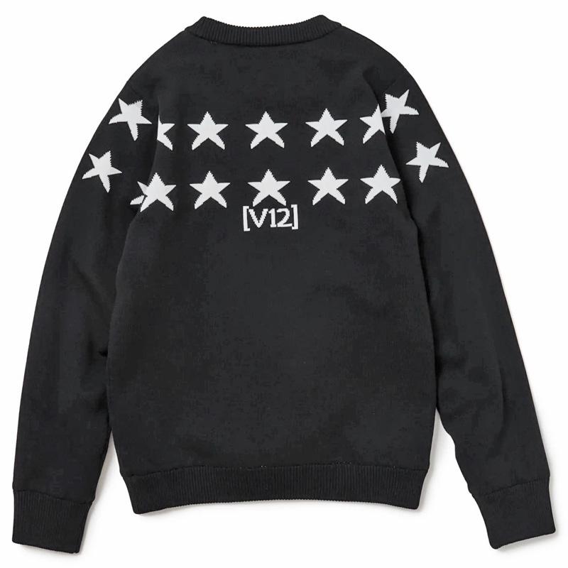 V12 ゴルフ レディース クルーネック セーター HALF STAR KNIT V122220-KN03 ヴィ・トゥエルヴ RCBR ゴルフウェア アウター トップス 星 スター GOLF NOV3_7