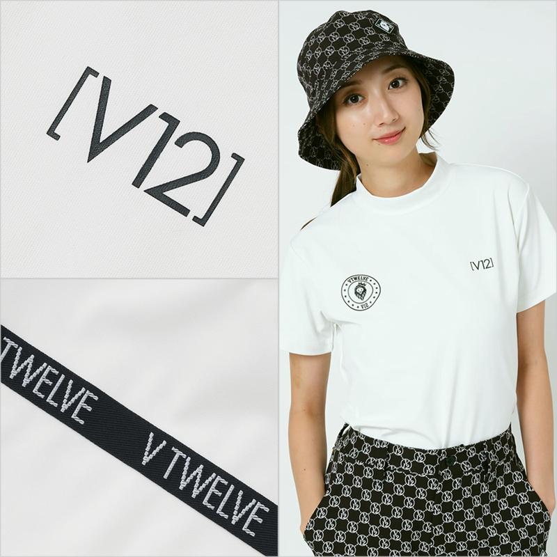 V12 ゴルフ レディース 半袖 モックネック シャツ BACK TAPE MOCK V122410-MK06 ヴィ・トゥエルヴ  TAAR ゴルフウェア おしゃれ モックシャツ V12 GOLF_5