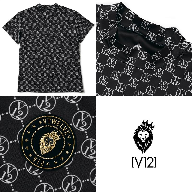 V12 ゴルフ レディース モックネック 半袖 シャツ MONOGRAM MOCK V122410-MK10 ヴィ・トゥエルヴ  TAAR ゴルフウェア 半そで モノグラム モックシャツ MAR2_7