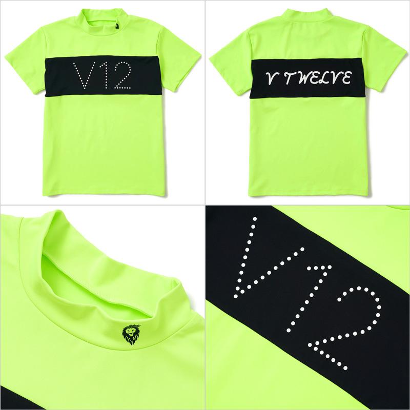 V12 ゴルフ レディース 半袖 モックネック シャツ NAME MOCK V122410-MK11 ヴィ・トゥエルヴ  TAAR ゴルフウェア おしゃれ モックシャツ V12GOLF APR1_9