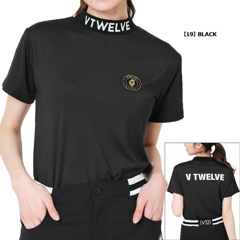 V12 ゴルフ レディース 半袖 モックネック シャツ JACQUARD NECK MOCK V122410-MK15 ヴィ・トゥエルヴ TAAR ウェア おしゃれ モックシャツ V12 GOLF_4