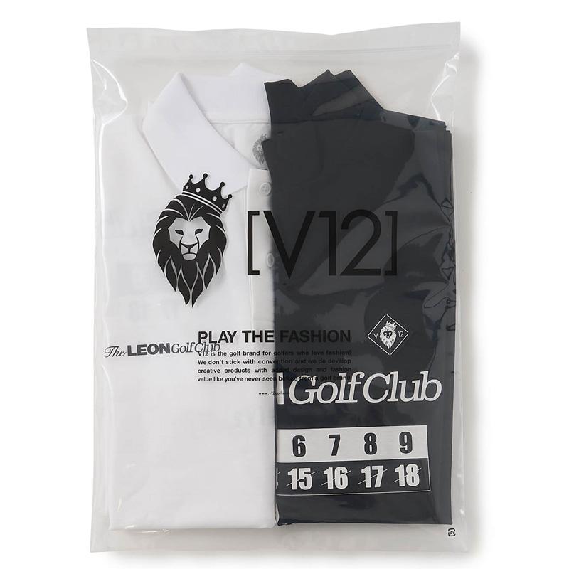 V12 ゴルフ 2026 メンズ 半袖ポロシャツ モックネック半袖シャツ 2枚セット LEON GC set B V122611-PL18 ヴィ・トゥエルヴ 26SS モックシャツ ウェア GOLF MAR3の画像