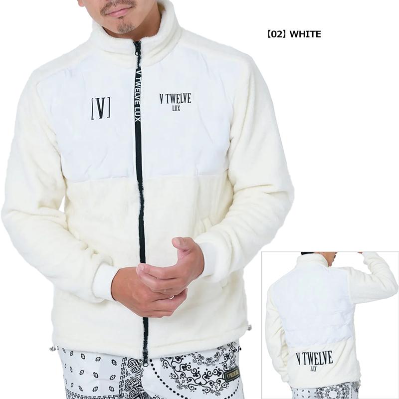 V12 ゴルフ メンズ 長袖 ジャケット フリース×中綿キルティング フルジップ LX UTILITY JKT VLX2320-JK02 ヴィ・トゥエルヴ SCBR ゴルフウェア GOLF NOV2_2