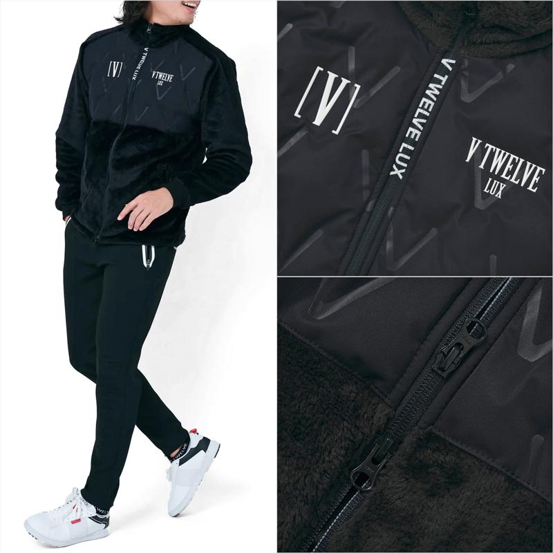 V12 ゴルフ メンズ 長袖 ジャケット フリース×中綿キルティング フルジップ LX UTILITY JKT VLX2320-JK02 ヴィ・トゥエルヴ SCBR ゴルフウェア GOLF NOV2_8