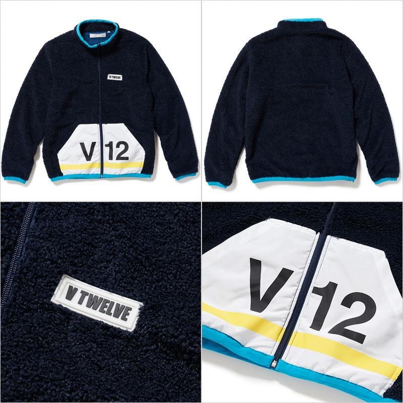 V12 ゴルフ ヴィ・トゥエルヴ メンズ 長袖 ボア ジャケット V121920-JK09 FLEECE JKT 78/Navy ZCBQ 秋 冬 ゴルフウェア トップス アウター Number_3