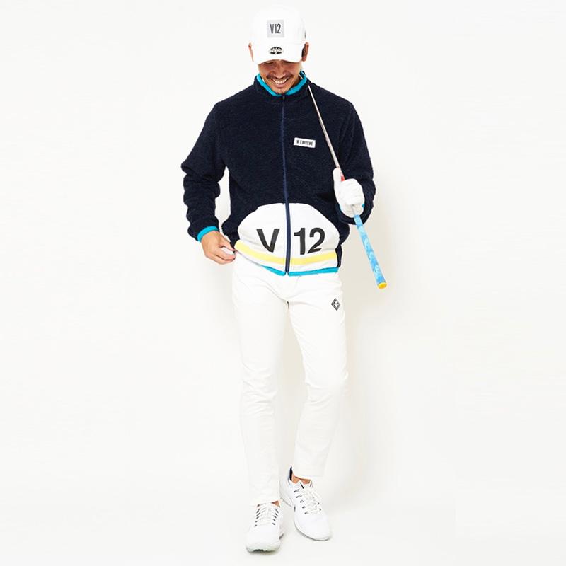 V12 ゴルフ ヴィ・トゥエルヴ メンズ 長袖 ボア ジャケット V121920-JK09 FLEECE JKT 78/Navy ZCBQ 秋 冬 ゴルフウェア トップス アウター Number_4