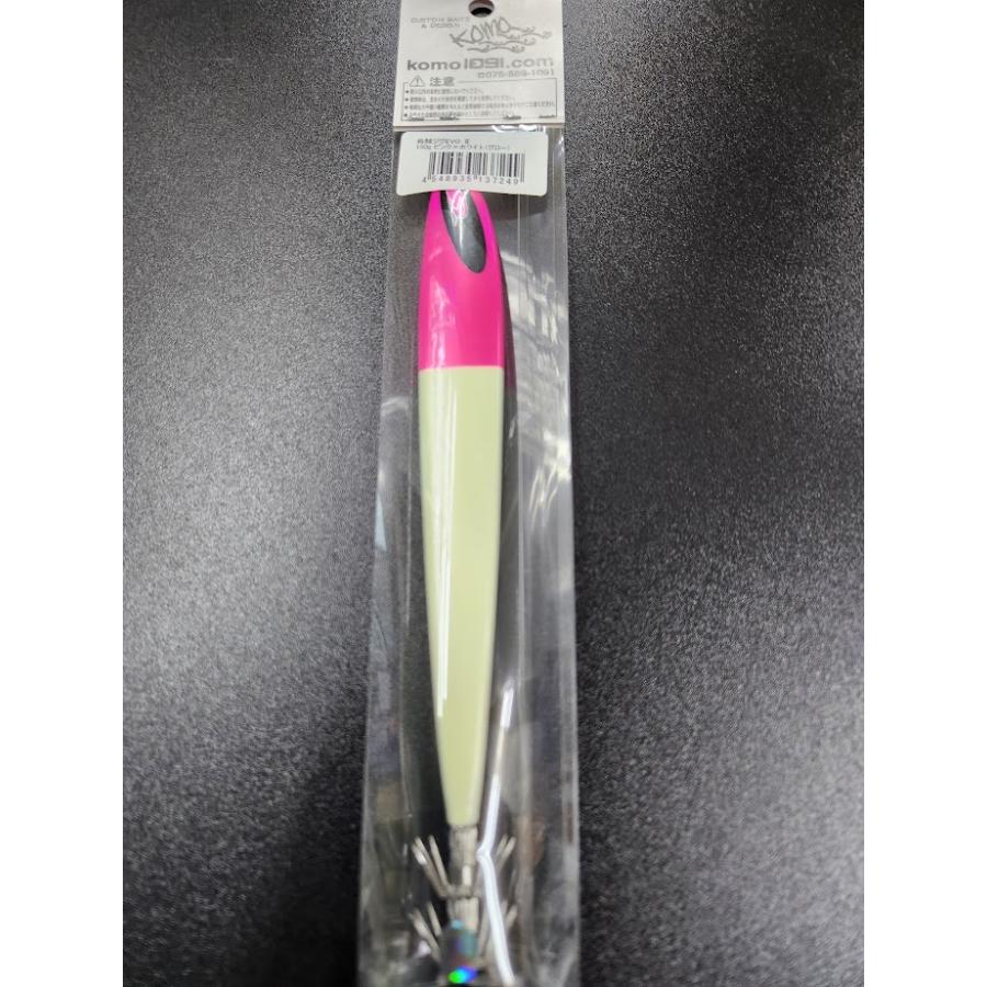 烏賊JIG EVO II 150g 100g オールグロー KOMO 烏賊JIG EVOII 150g ＃05 ピンク×ホワイト（グロー