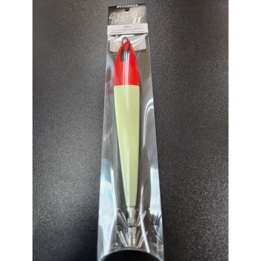 KOMO　烏賊JIG　EVOII　180ｇ　＃02　レッド×ホワイト（グロー） | 