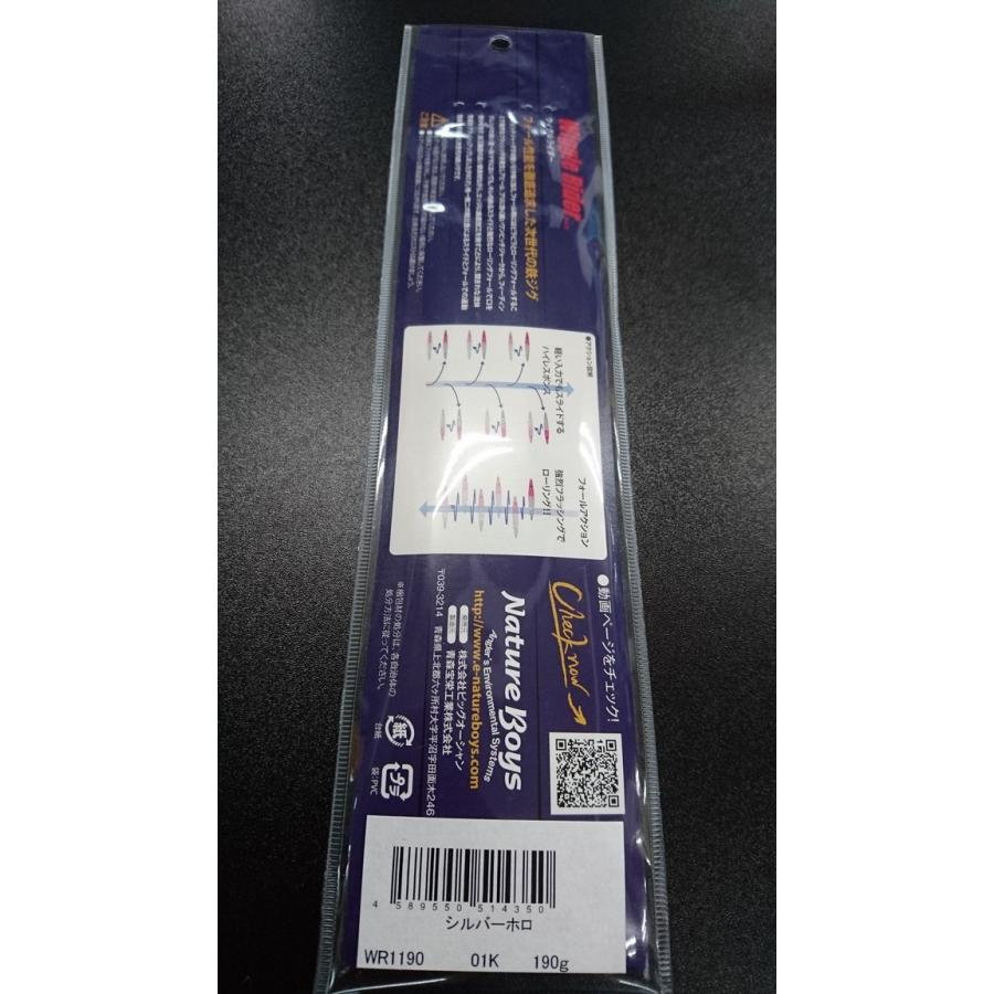 ネイチャーボーイズ　ウィグルライダー　190ｇ　シルバーホロ【鉄ジグ】 |  | 01