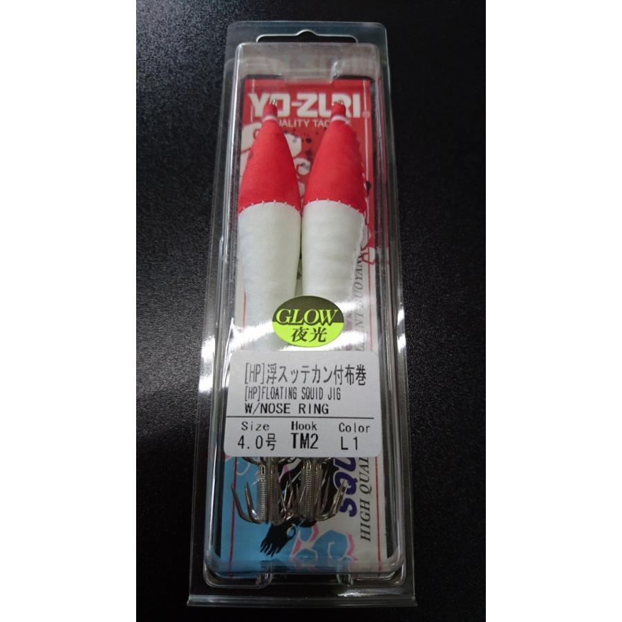 YO-ZURI/ヨーヅリ　「HP」浮スッテカン付布巻　4.0号　針TM2　カラーL1　赤*白　A983-L1　長さ10.2ｃｍ | YO-ZURI