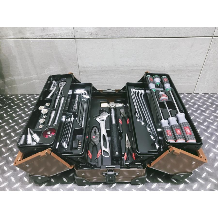 C-c267【中古品】KTC 両開きツールセット 工具セット 工具箱 C-c267【中古品】KTC 両開きツールセット 工具セット 工具箱