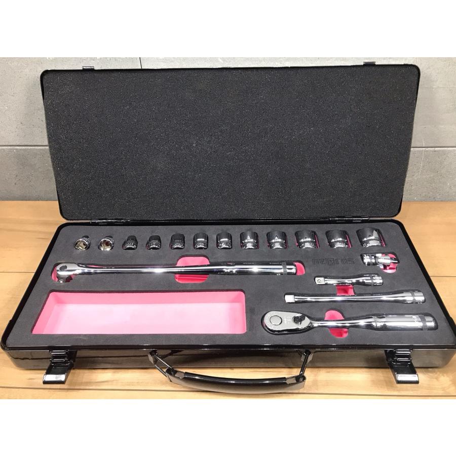 B-e034【中古品】ネプロス 9.5sq.  NTB317AZ  17点セット ソケットレンチセット ケース付 3/8 ツールセット nepros | 
