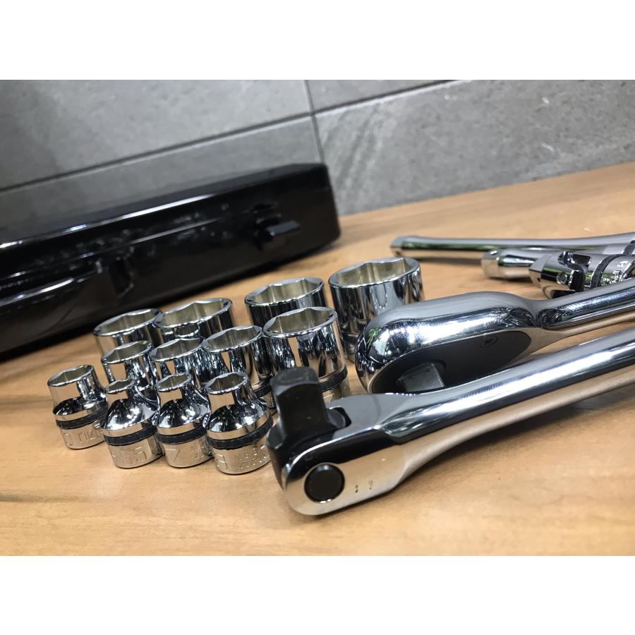 B-e034【中古品】ネプロス 9.5sq.  NTB317AZ  17点セット ソケットレンチセット ケース付 3/8 ツールセット nepros |  | 06