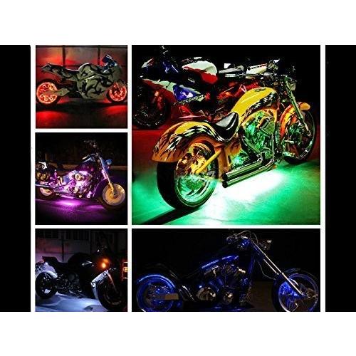 バイク用 RGB フルカラー LEDテープライト 12本 防水 17モード 明るさ
