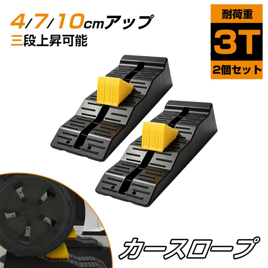 カースロープ 車 カーランプ 2個セット 幅広20cm 耐荷重5T 4/7/10cm三