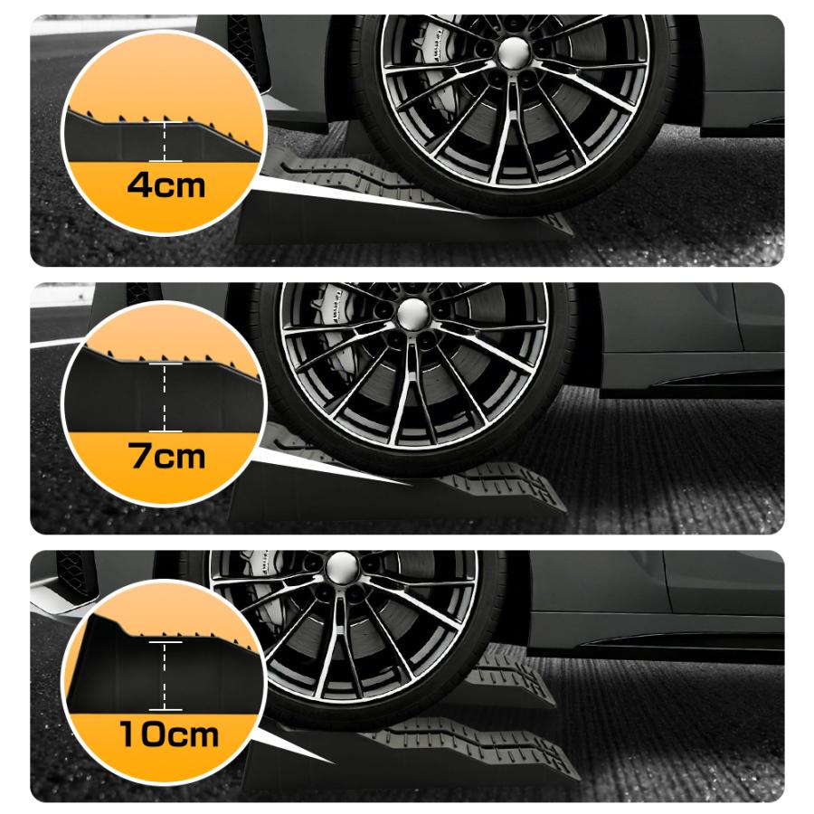 カースロープ 車 カーランプ 2個セット 幅広20cm 耐荷重5T 4/7/10cm三