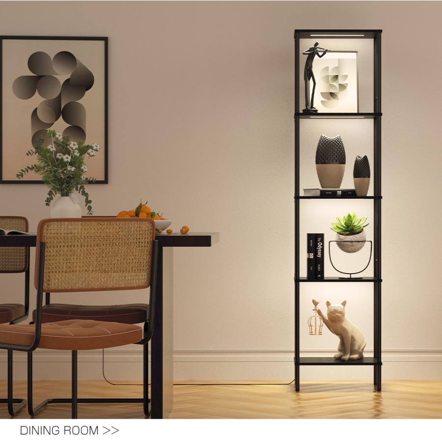 フロアライト おしゃれ 北欧 リモコン付き LED 調光調色 木製 ラック