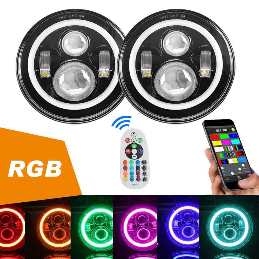 LEDヘッドライト 2019年最新機能を付きBluetooth RGBイカリング 7インチ 40W Hi/Lo 切り替え丸型 カー用 JEEP ジープ 2個セット【一年保証付き】 : thnlight - 通販 - Yahoo!ショッピング LEDヘッドライト 2019年最新機能を付きBluetooth RGBイカリング 7インチ 40W Hi/Lo 切り替え丸型 カー用 JEEP ジープ 2個セット【一年保証付き】 : thnlight - 通販 - Yahoo!ショッピング
