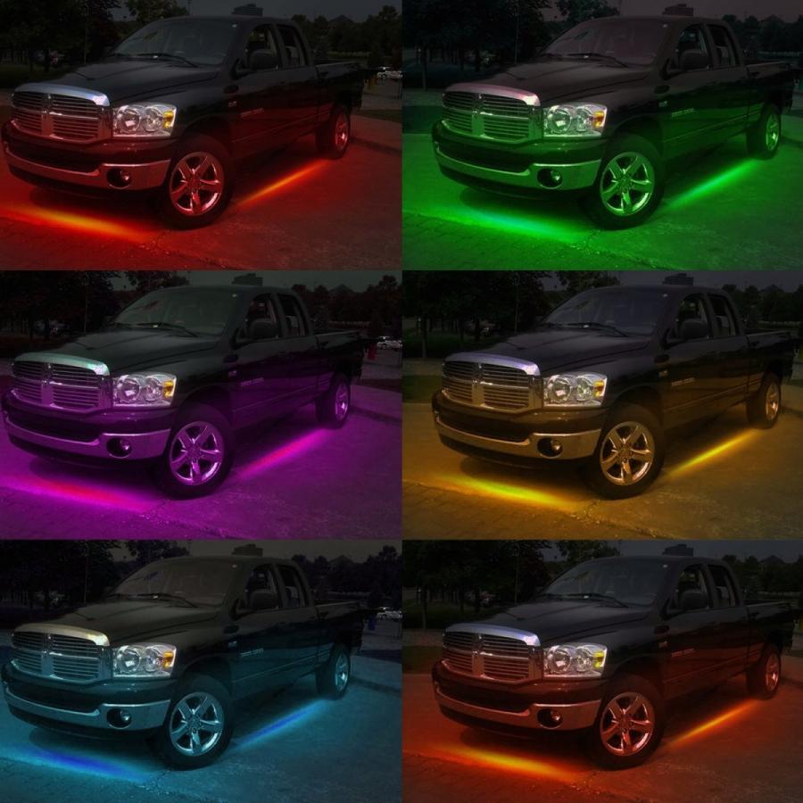 LEDテープ アンダーライト RGB 高輝度 音に反応サウンドセンサー内蔵 リモコン フルカラー 360度の堅い構造 防水 多種フラッシュモード 16色切替 bluetooth対応の画像