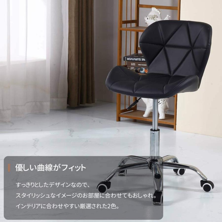 オフィスチェア デスクチェア レザー 昇降機能付 360度回転 チェア