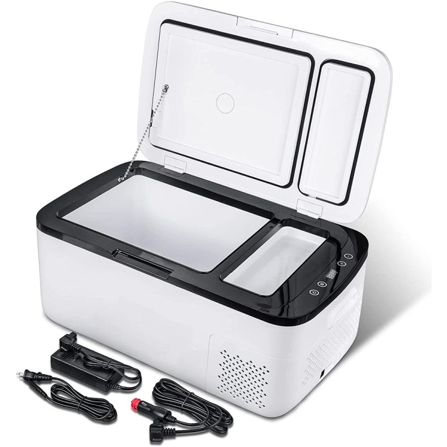車載冷蔵庫 20L -20〜10℃ 二室タイプ 静音 急速冷凍 ポータブル冷蔵庫