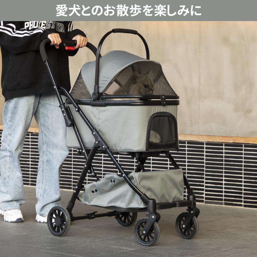 ペットカート 分離型 取り外し可能 対面式 折りたたみ 多頭 小型犬