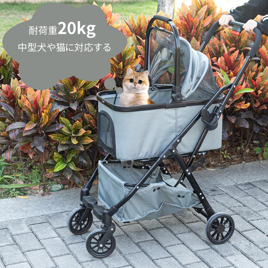 ペットカート 分離型 取り外し可能 ペットバギー 折りたたみ 多頭 小型犬 中型犬 猫 2way 4輪 軽量 組立簡単 介護用 お出かけ ドッグカート ペットバギー 犬 猫｜thnlight｜04