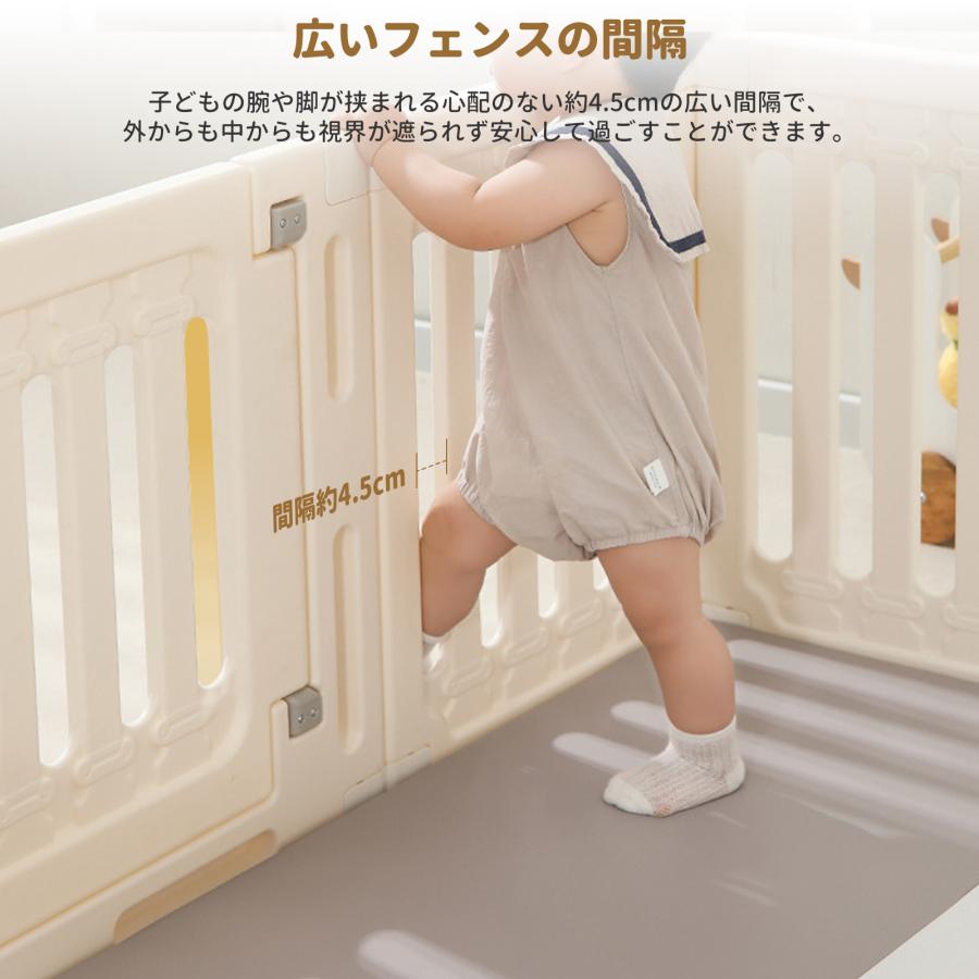 ベビーサークル 扉付き 200 ベビーフェンス 大型 滑り止め付 長方形