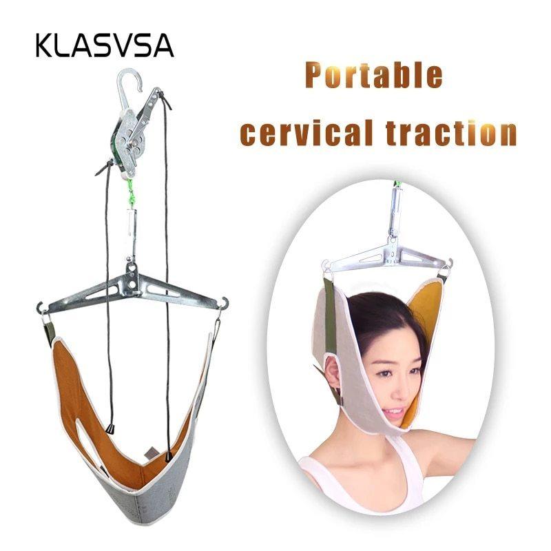大人気 Klasvsa-ネックマッサージャー 頸椎牽引装置キット ネックバックストレッチャー リラクゼーション 調整 送料無料限定セール中 カイロプラクティック