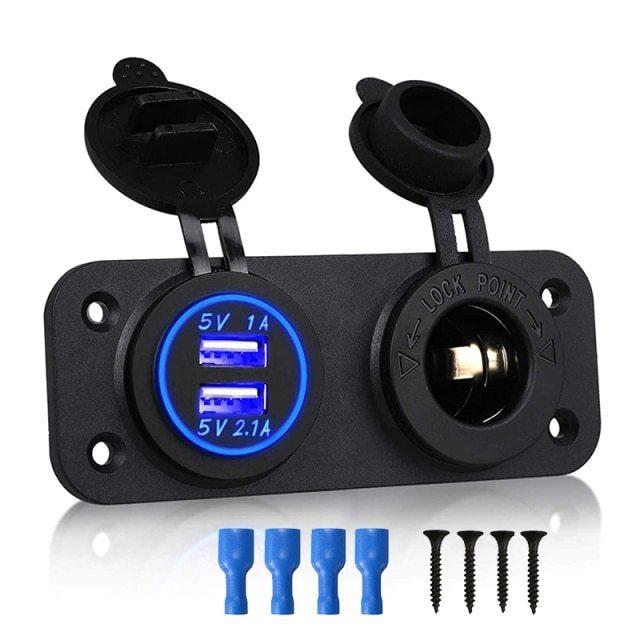 12 5vデュアルusb車のソケット充電器ソケット2 Amp In1パネル電源コンセント