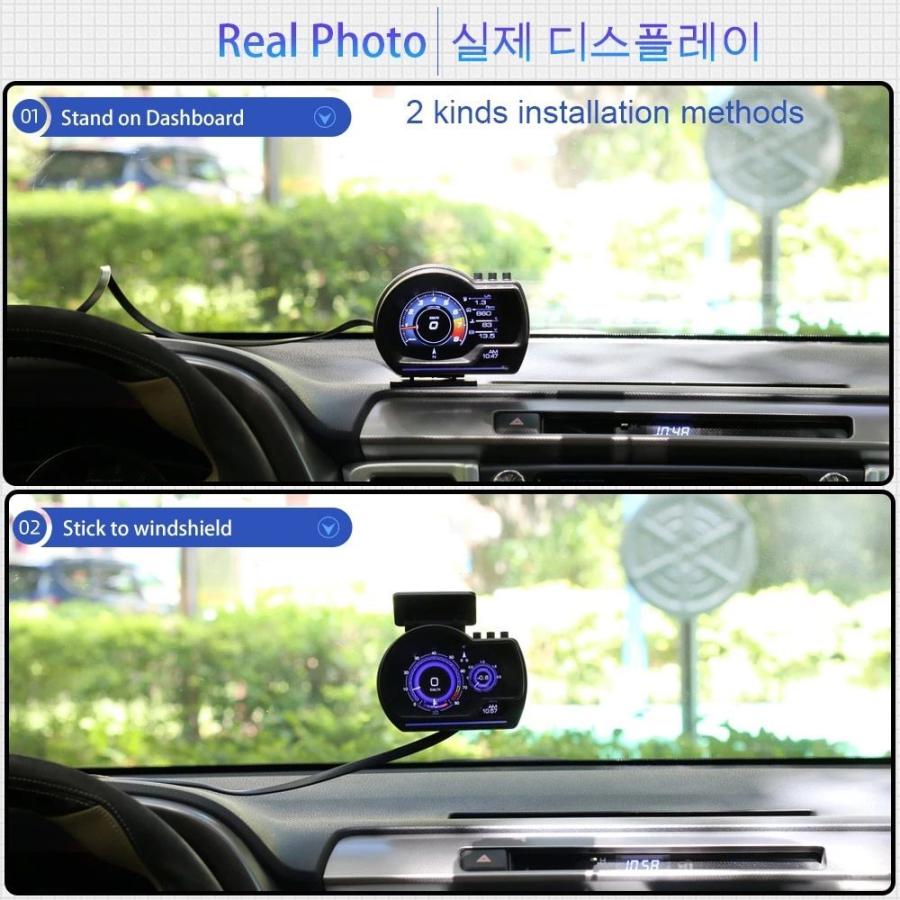 Vjoycar-油圧および冷却水温度計,デュアルシステム,ヘッドアップディスプレイ,obd2 hud,gps,デジタルスピードメーターx1,obd2メーター,v60ターボブースト|thomsonz|04